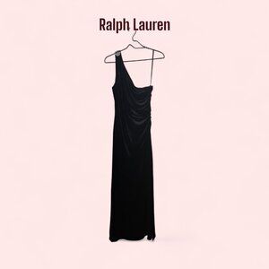 Lauren Ralph Lauren Formal One-Shoulder Velvet Dress Sz 14
